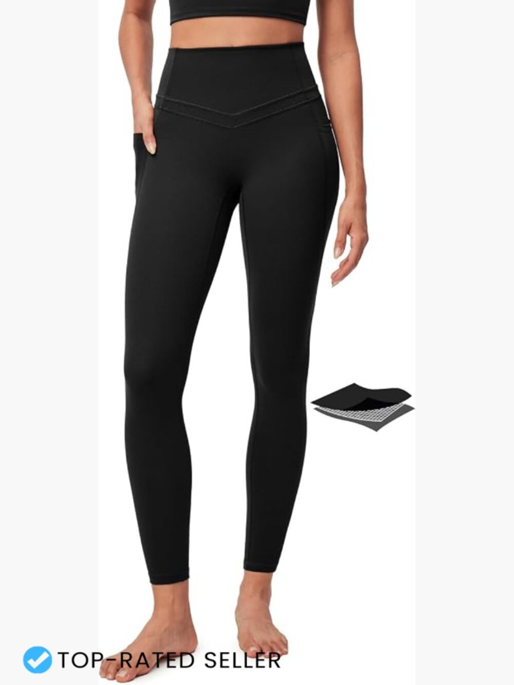 Compression Leggings with Pockets Women High Waisted Tummy Control Yoga Pants